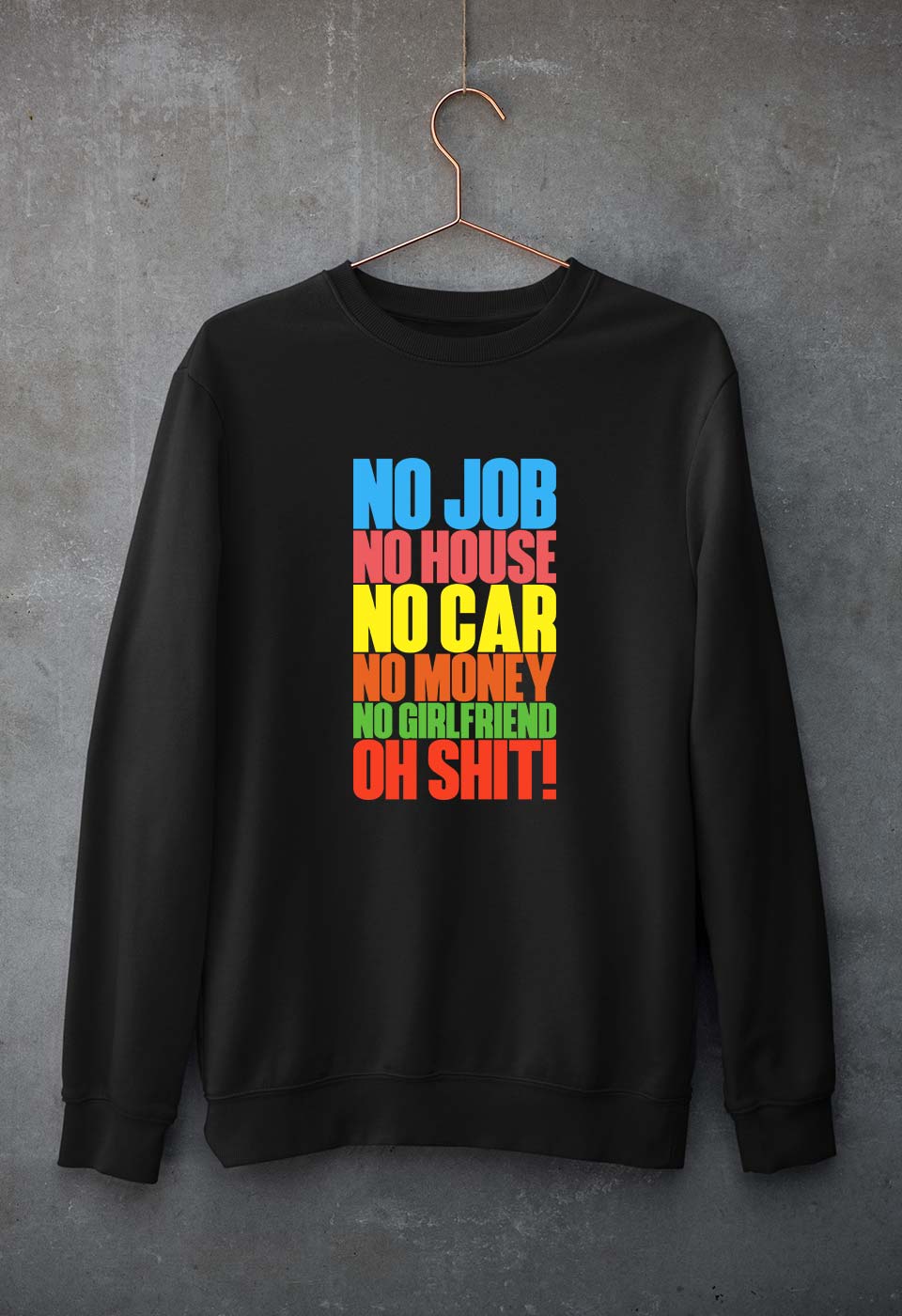 Oh Shit Funny Unisex Sweatshirt for Men/Women-S(40 Inches)-Black-Ektarfa.online