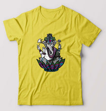 Load image into Gallery viewer, Psychedelic Ganesha T-Shirt for Men-S(38 Inches)-Yellow-Ektarfa.online
