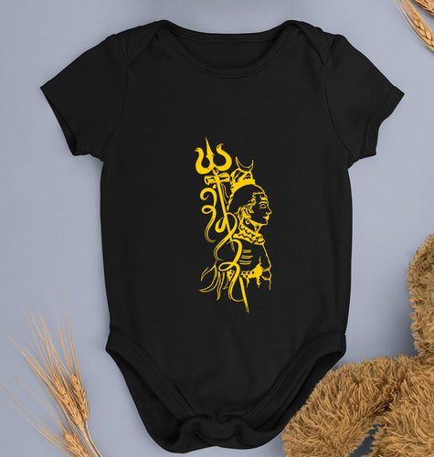 Mahakal Mahadev Bholenath Shiva Shivji Kids Romper For Baby Boy/Girl-0-5 Months(18 Inches)-Black-Ektarfa.online