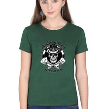 Load image into Gallery viewer, Poker T-Shirt for Women-XS(32 Inches)-Dark Green-Ektarfa.online
