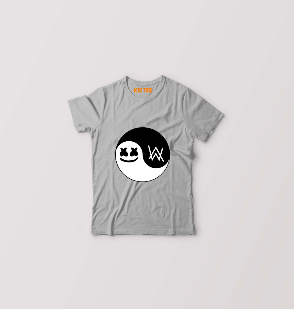 alan walker marshmello Kids T-Shirt for Boy/Girl-Grey-Ektarfa.online