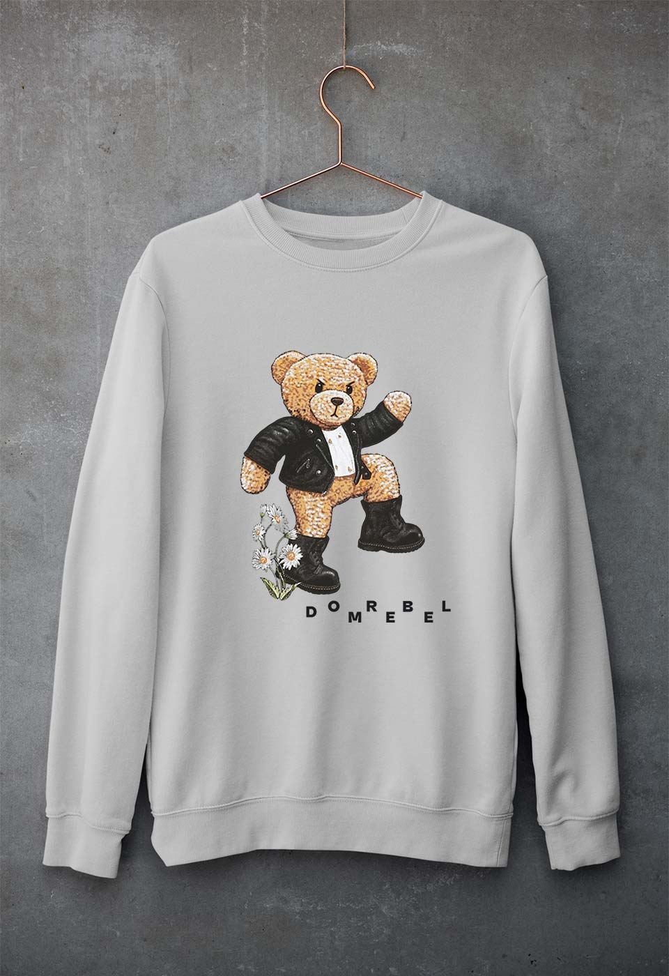 Domrebel Taddy Unisex Sweatshirt for Men/Women-Grey Melange-Ektarfa.online