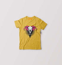 Load image into Gallery viewer, Ram Skull Kids T-Shirt for Boy/Girl-golden yellow-Ektarfa.online
