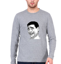 Load image into Gallery viewer, Yao Ming Face(Bitch Please) Full Sleeves T-Shirt for Men-Grey Melange-Ektarfa.online
