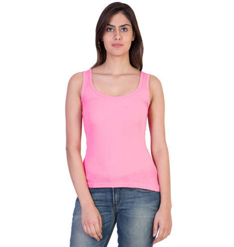 Plain Pink Tank Top for Women-ektarfa.com