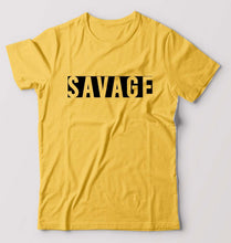 Load image into Gallery viewer, Savage T-Shirt for Men-S(38 Inches)-Golden Yellow-Ektarfa.online
