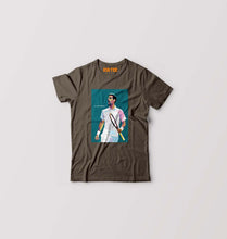 Load image into Gallery viewer, Novak Djokovic Tennis Kids T-Shirt for Boy/Girl-Olive Green-Ektarfa.online
