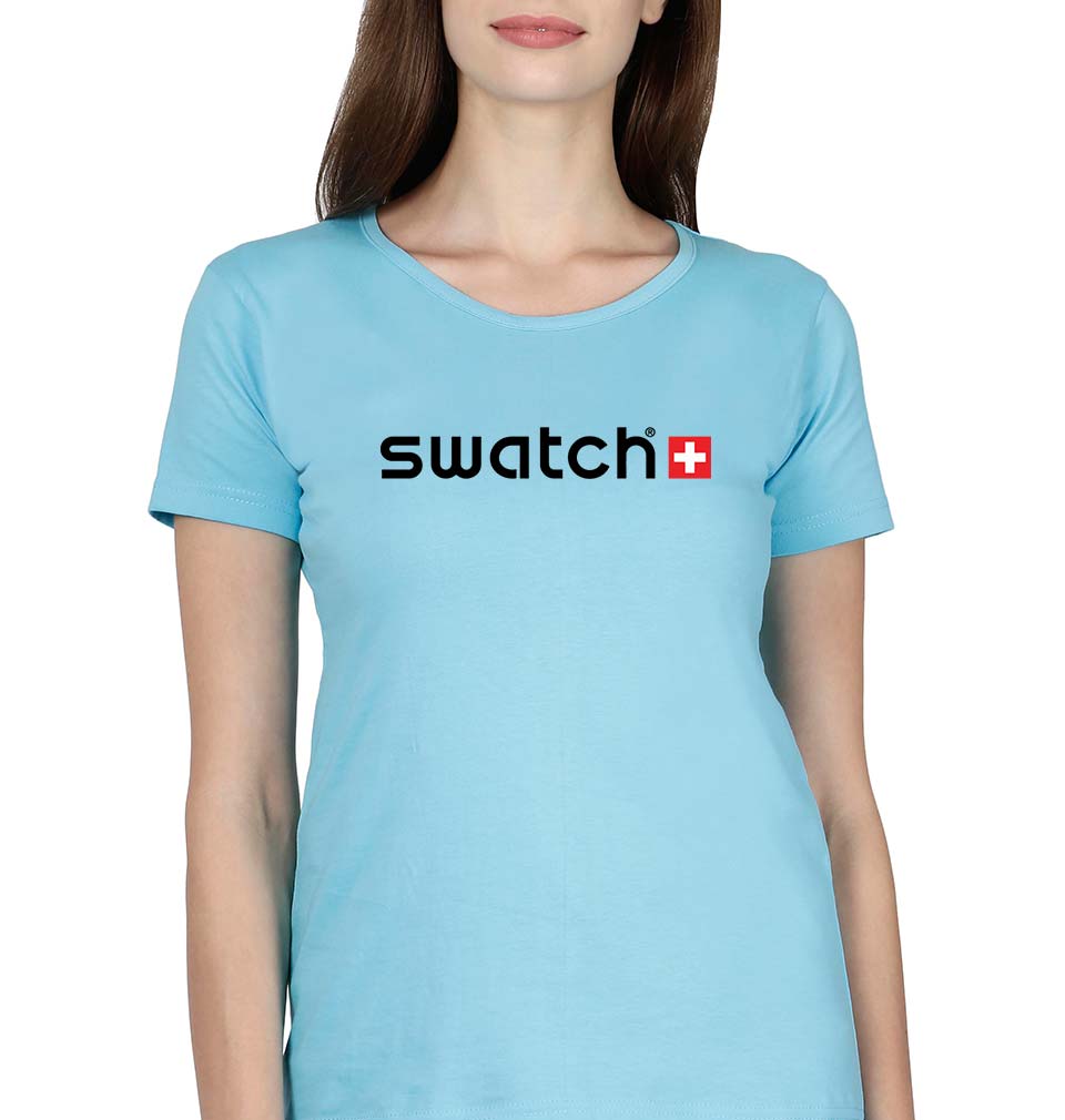 Swatch T-Shirt for Women-XS(32 Inches)-SkyBlue-Ektarfa.online