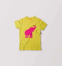 Load image into Gallery viewer, Pink Elephant Kids T-Shirt for Boy/Girl-Mustard Yellow-Ektarfa.online
