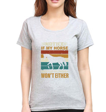 Load image into Gallery viewer, Horse T-Shirt for Women-Grey Melange-Ektarfa.online
