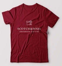Load image into Gallery viewer, Scotch &amp; Soda T-Shirt for Men-S(38 Inches)-Maroon-Ektarfa.online
