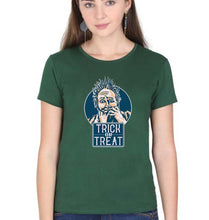 Load image into Gallery viewer, Trick or Treat T-Shirt for Women-XS(32 Inches)-Dark Green-Ektarfa.online
