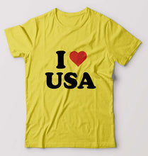 Load image into Gallery viewer, I Love USA T-Shirt for Men-Yellow-Ektarfa.online

