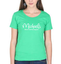 Load image into Gallery viewer, Michaels T-Shirt for Women-XS(32 Inches)-Flag Green-Ektarfa.online
