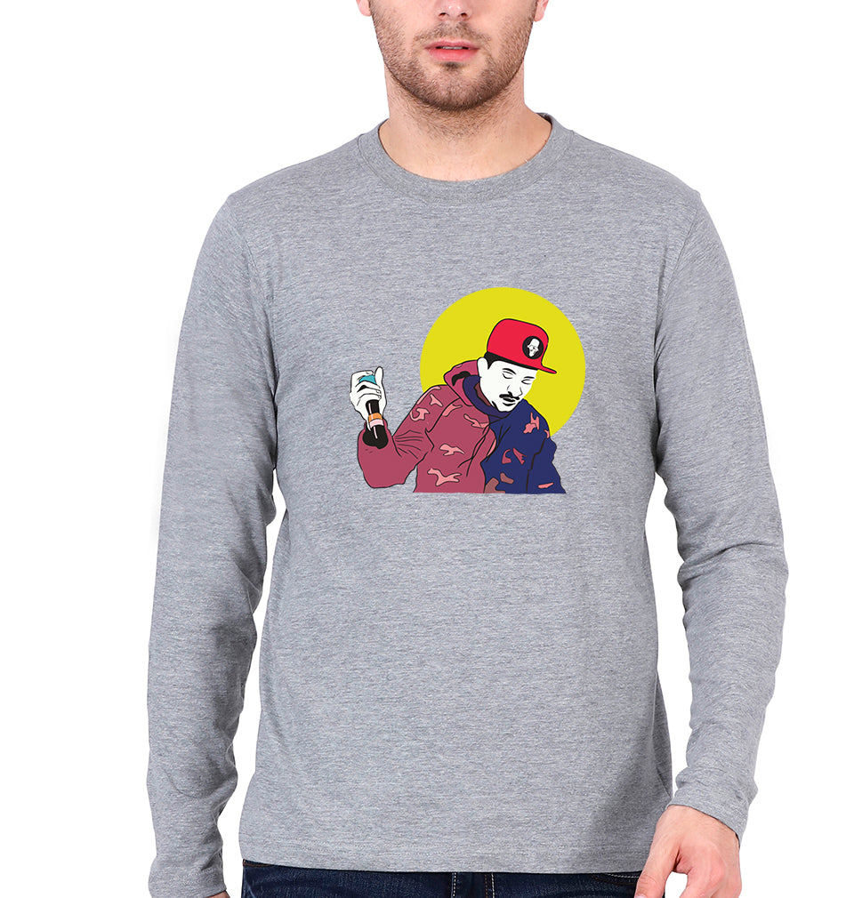 Divine Full Sleeves T-Shirt for Men-Grey Melange-Ektarfa.online