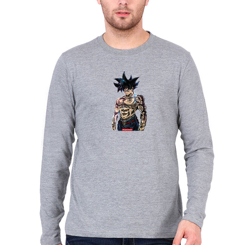 Goku Full Sleeves T-Shirt for Men-Grey Melange-Ektarfa.online