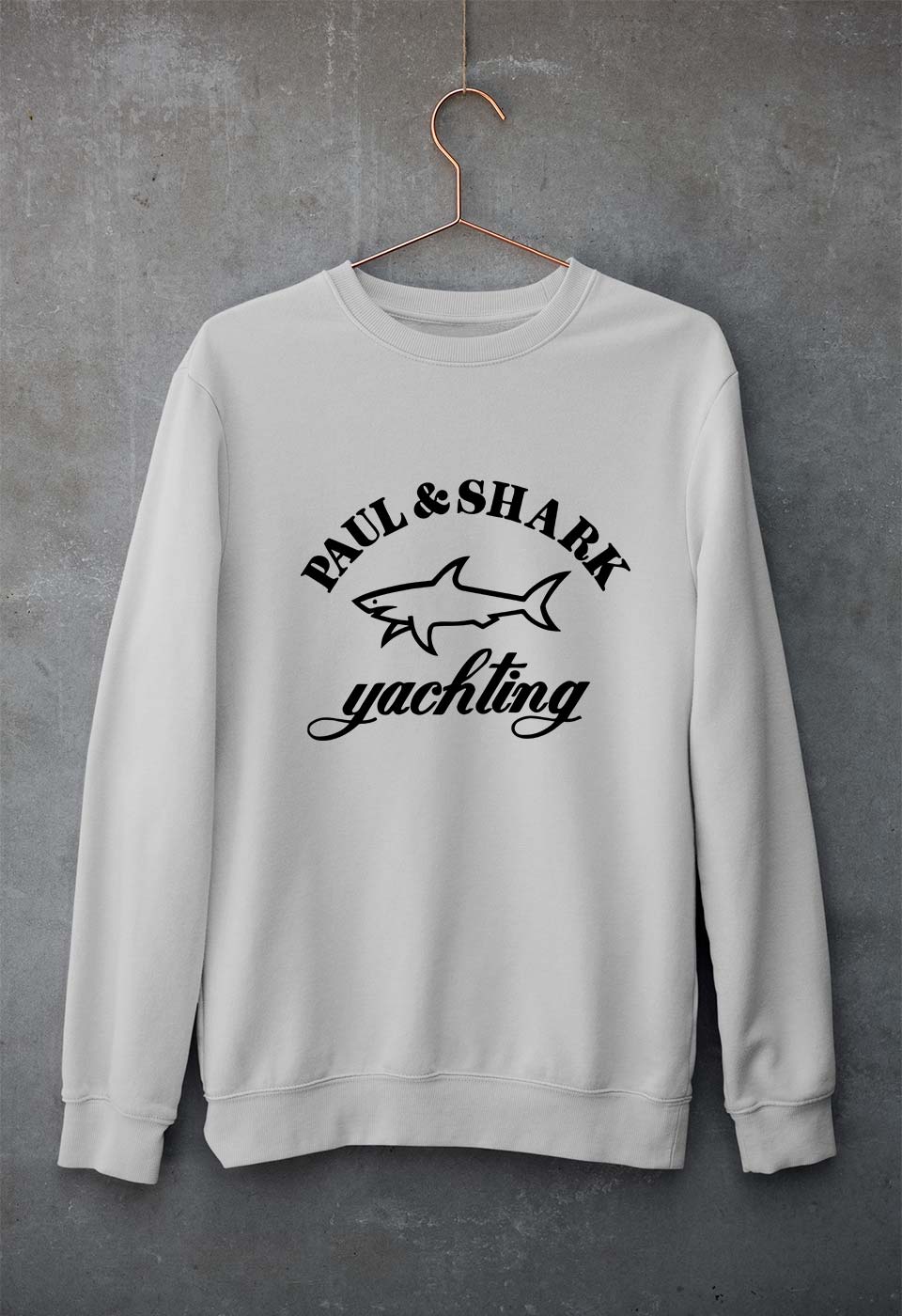 Paul & Shark Unisex Sweatshirt for Men/Women-S(40 Inches)-Grey Melange-Ektarfa.online