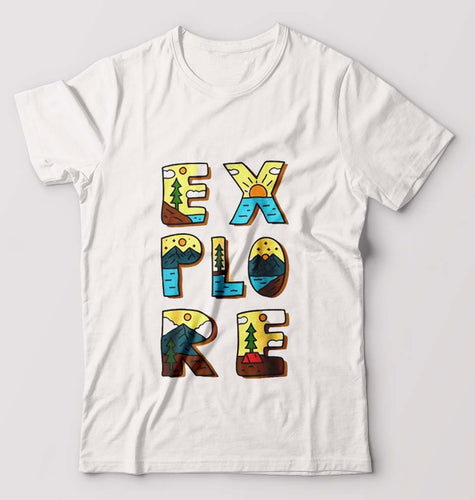 Explore Travel Adventure T-Shirt for Men-White-Ektarfa.online
