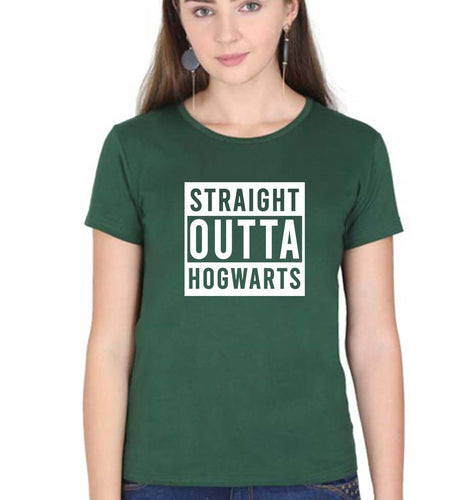 Harry Potter Hogwarts T-Shirt for Women-Dark Green-Ektarfa.online