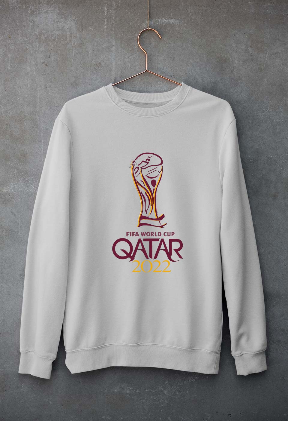 FIFA World Cup Qatar 2022 Unisex Sweatshirt for Men/Women-Grey Melange-Ektarfa.online