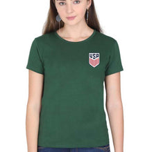 Load image into Gallery viewer, USA Football T-Shirt for Women-XS(32 Inches)-Dark Green-Ektarfa.online
