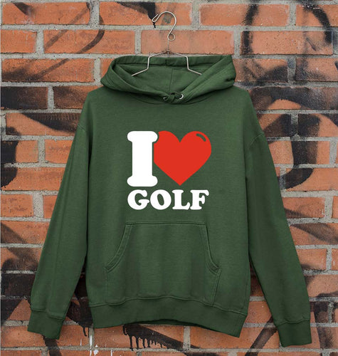 I Love Golf Unisex Hoodie for Men/Women-Dark Green-Ektarfa.online