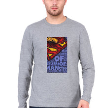 Load image into Gallery viewer, Superman Superhero Dad Full Sleeves T-Shirt for Men-Grey Melange-Ektarfa.online
