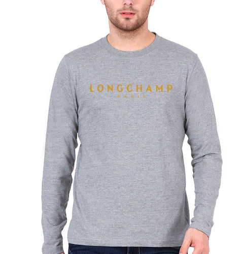 Longchamp Full Sleeves T-Shirt for Men-Grey Melange-Ektarfa.online