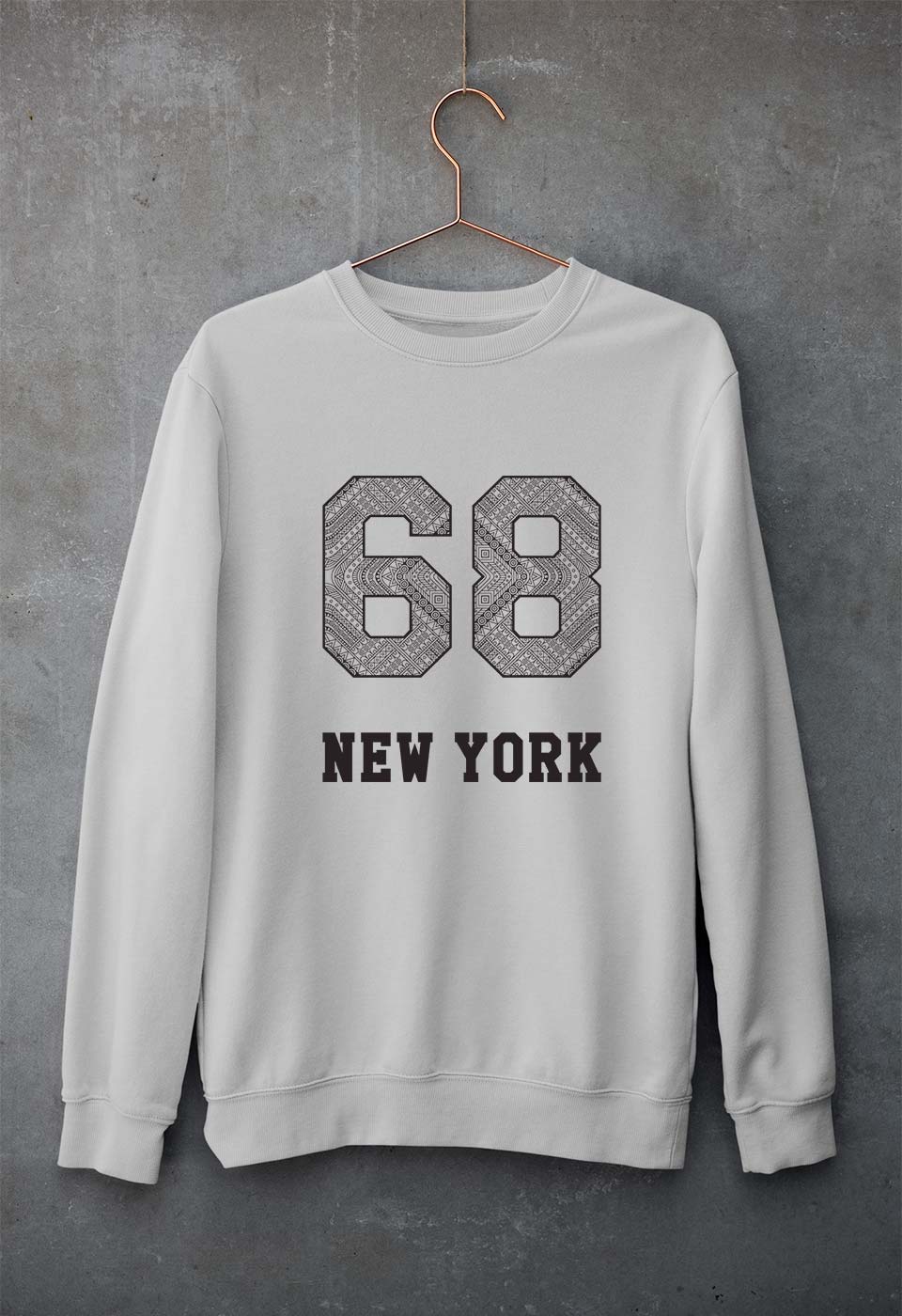 New York Unisex Sweatshirt for Men/Women-S(40 Inches)-Grey Melange-Ektarfa.online