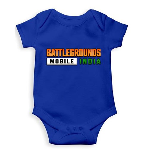 Battlegrounds Mobile India (BGMI) Kids Romper For Baby Boy/Girl-0-5 Months(18 Inches)-Royal blue-Ektarfa.online