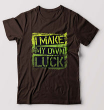 Load image into Gallery viewer, Luck T-Shirt for Men-S(38 Inches)-Coffee Brown-Ektarfa.online
