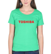 Load image into Gallery viewer, Toshiba T-Shirt for Women-XS(32 Inches)-flag green-Ektarfa.online

