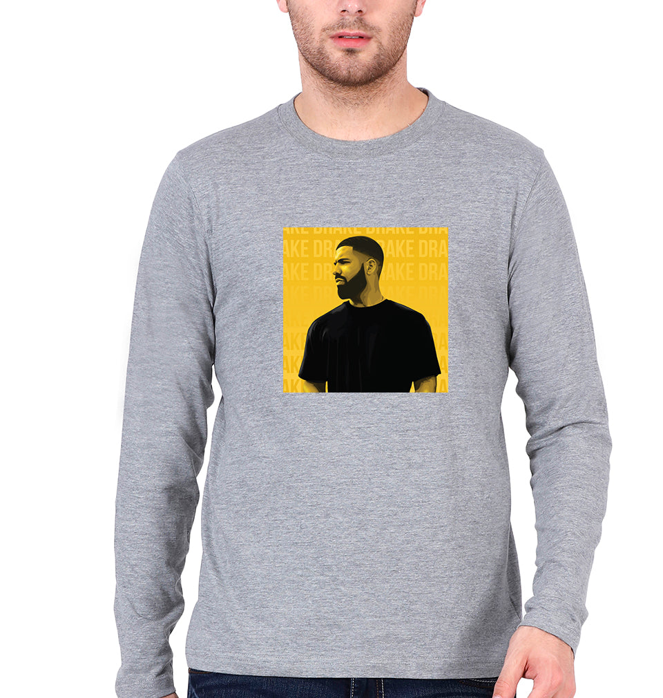 Drake Full Sleeves T-Shirt for Men-Grey Melange-Ektarfa.online