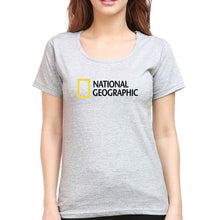 Load image into Gallery viewer, National geographic T-Shirt for Women-XS(32 Inches)-Grey Melange-Ektarfa.online
