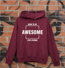 Load image into Gallery viewer, Born to be awsome Stay Strong Unisex Hoodie for Men/Women-S(40 Inches)-Maroon-Ektarfa.online
