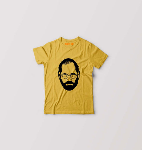 Steve Jobs Kids T-Shirt for Boy/Girl-Golden Yellow-Ektarfa.online
