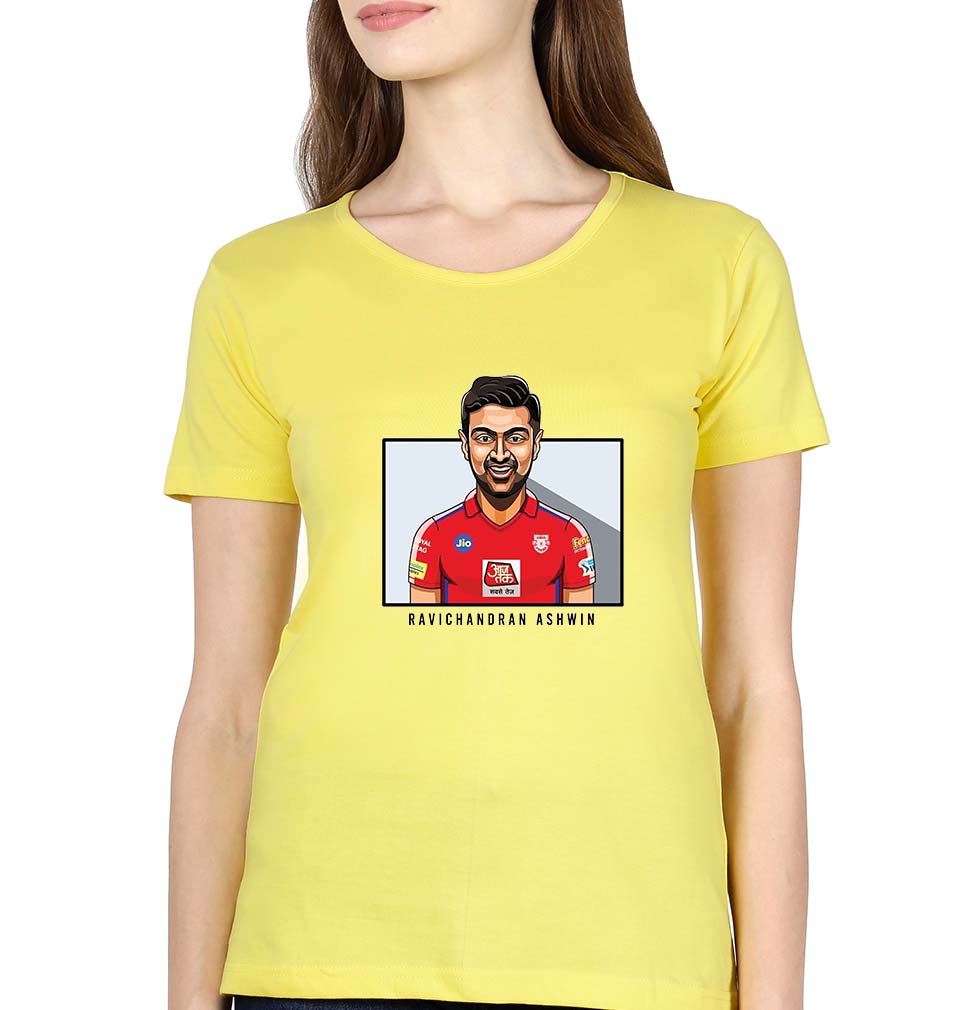 Ravichandran Ashwin T-Shirt for Women-Yellow-Ektarfa.online