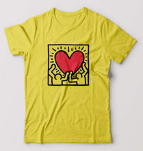 Load image into Gallery viewer, Keith Haring T-Shirt for Men-S(38 Inches)-Yellow-Ektarfa.online
