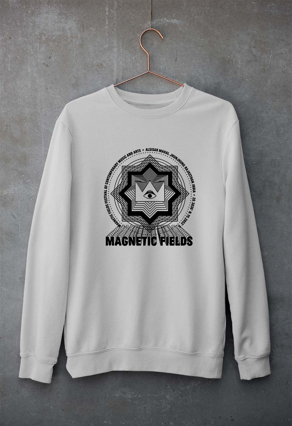 Magnetic fields Unisex Sweatshirt for Men/Women-S(40 Inches)-Grey Melange-Ektarfa.online
