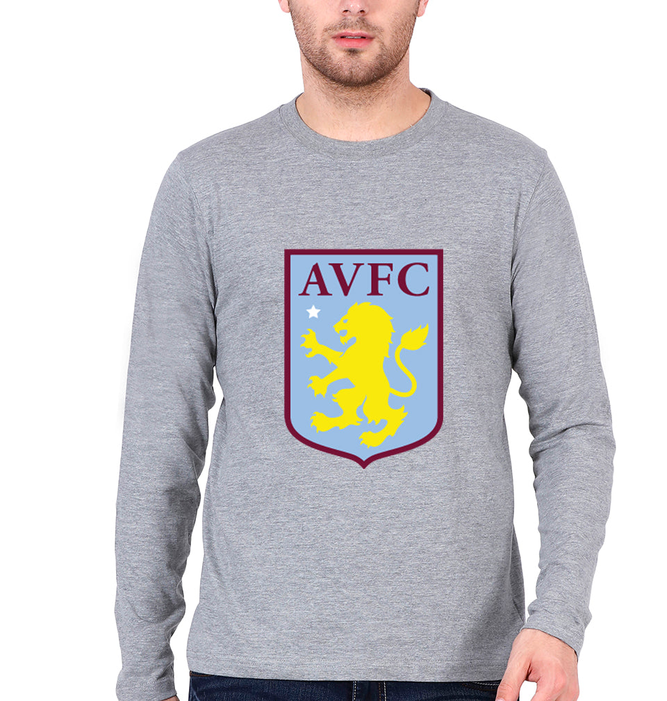 Aston Villa Full Sleeves T-Shirt for Men-Grey Melange-Ektarfa.online