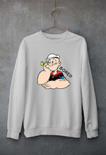 Load image into Gallery viewer, Popeye Unisex Sweatshirt for Men/Women-S(40 Inches)-Grey Melange-Ektarfa.online

