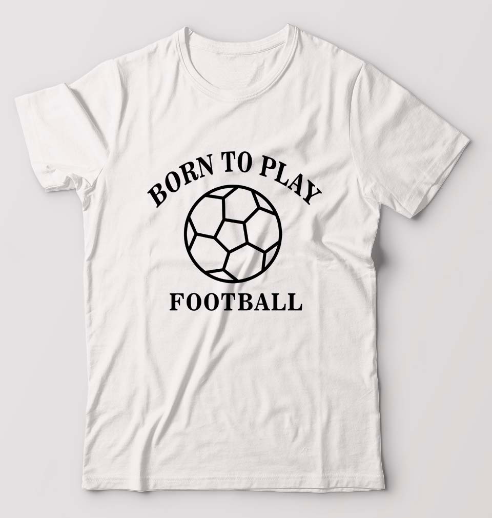 Play Football T-Shirt for Men-S(38 Inches)-White-Ektarfa.online