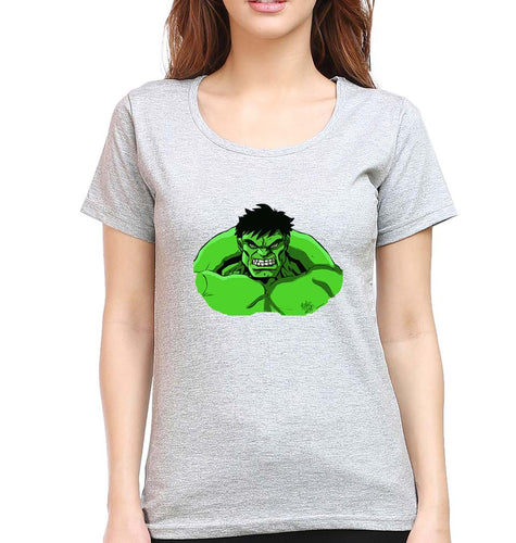Hulk Superhero T-Shirt for Women-Grey Melange-Ektarfa.online