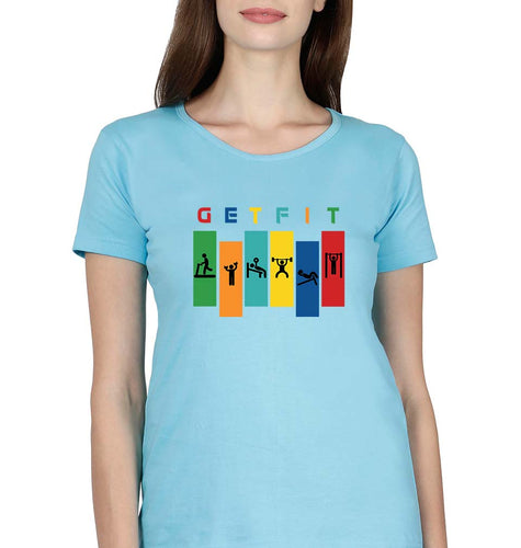 Gym T-Shirt for Women-Light Blue-Ektarfa.online