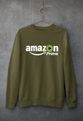 Amazon Prime Unisex Sweatshirt for Men/Women-Olive Green-Ektarfa.online
