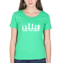 Load image into Gallery viewer, Chess T-Shirt for Women-XS(32 Inches)-flag green-Ektarfa.online
