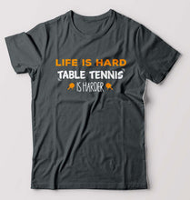 Load image into Gallery viewer, Table Tennis (TT) T-Shirt for Men-S(38 Inches)-Steel grey-Ektarfa.online
