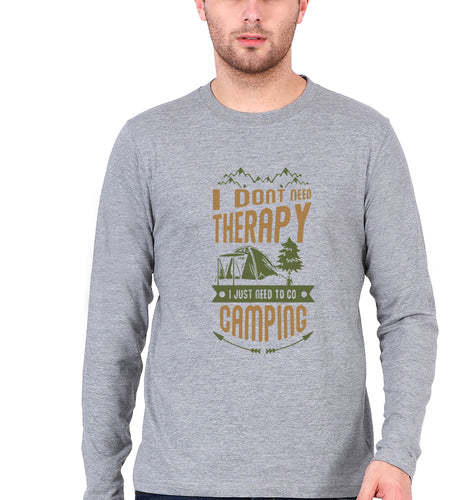 Camping Full Sleeves T-Shirt for Men-Grey Melange-Ektarfa.online