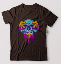 Load image into Gallery viewer, Trippy Psychedelic Skull T-Shirt for Men-Coffee Brown-Ektarfa.online
