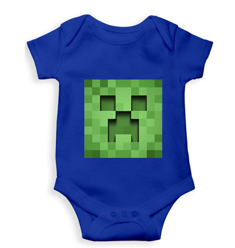 Minecraft Kids Romper For Baby Boy/Girl-0-5 Months(18 Inches)-Royal Blue-Ektarfa.online